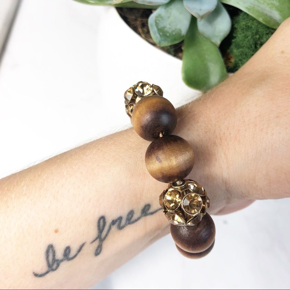 J. Crew Wooden Bead Stretch Bracelet